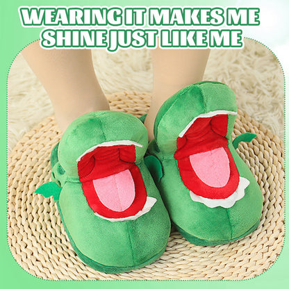 Crocodile-shaped slippers with an open mouth