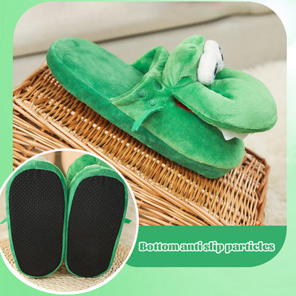 Crocodile-shaped slippers with an open mouth